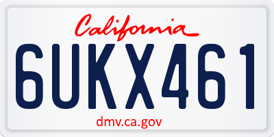 CA license plate 6UKX461