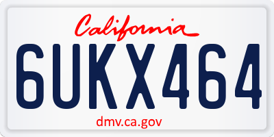 CA license plate 6UKX464