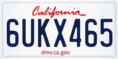 CA license plate 6UKX465