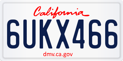 CA license plate 6UKX466