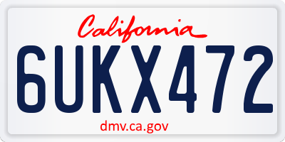 CA license plate 6UKX472