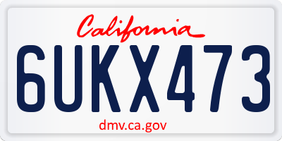 CA license plate 6UKX473