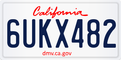 CA license plate 6UKX482