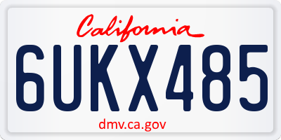 CA license plate 6UKX485