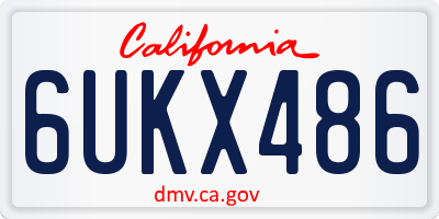 CA license plate 6UKX486