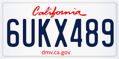 CA license plate 6UKX489