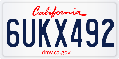 CA license plate 6UKX492