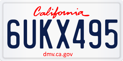 CA license plate 6UKX495
