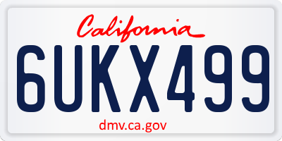 CA license plate 6UKX499