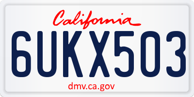CA license plate 6UKX503