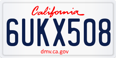 CA license plate 6UKX508