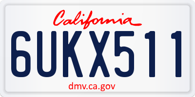 CA license plate 6UKX511