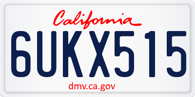 CA license plate 6UKX515