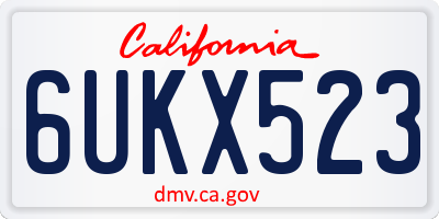 CA license plate 6UKX523