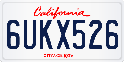 CA license plate 6UKX526