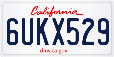CA license plate 6UKX529