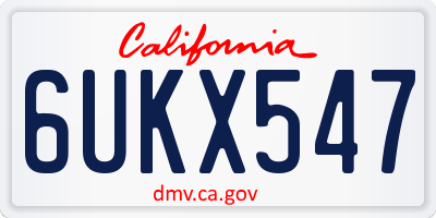 CA license plate 6UKX547