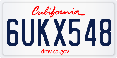 CA license plate 6UKX548
