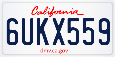 CA license plate 6UKX559