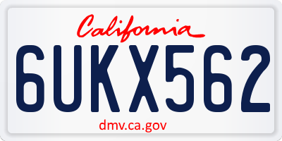 CA license plate 6UKX562