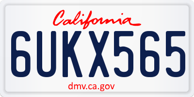 CA license plate 6UKX565