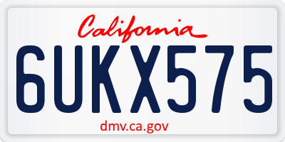 CA license plate 6UKX575