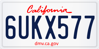 CA license plate 6UKX577