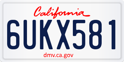 CA license plate 6UKX581