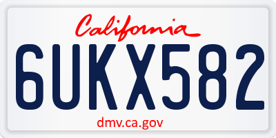 CA license plate 6UKX582