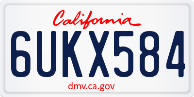 CA license plate 6UKX584
