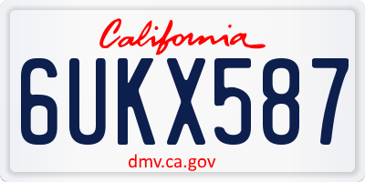 CA license plate 6UKX587