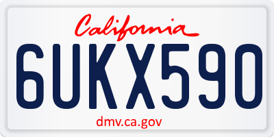 CA license plate 6UKX590