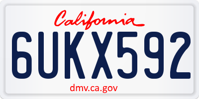 CA license plate 6UKX592