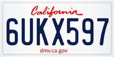 CA license plate 6UKX597