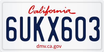 CA license plate 6UKX603