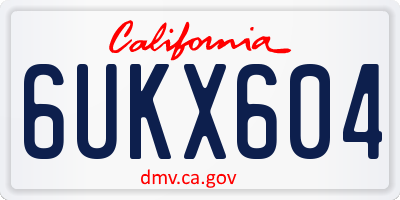 CA license plate 6UKX604