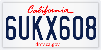 CA license plate 6UKX608
