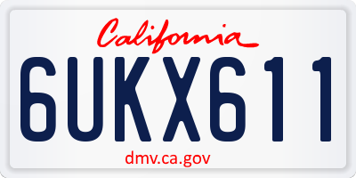 CA license plate 6UKX611