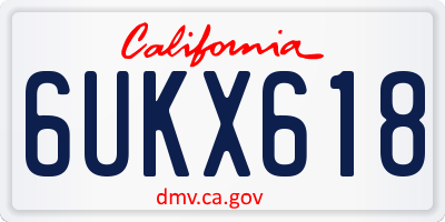 CA license plate 6UKX618