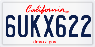 CA license plate 6UKX622