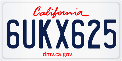 CA license plate 6UKX625