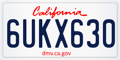 CA license plate 6UKX630