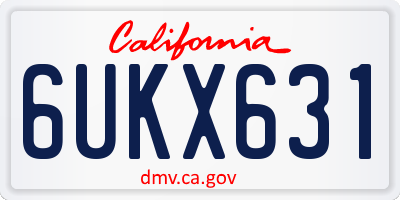 CA license plate 6UKX631