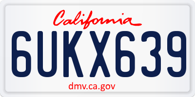 CA license plate 6UKX639