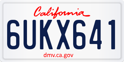CA license plate 6UKX641