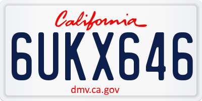 CA license plate 6UKX646