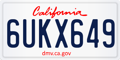 CA license plate 6UKX649