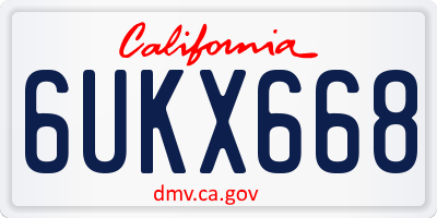 CA license plate 6UKX668