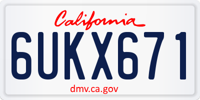 CA license plate 6UKX671