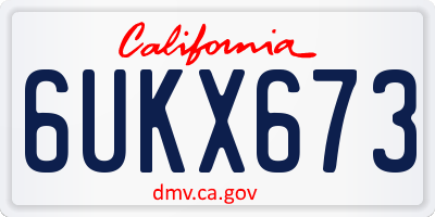 CA license plate 6UKX673